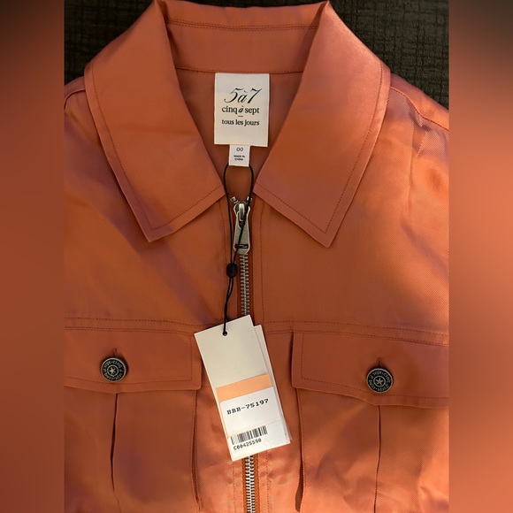5 à 7 Cinq à Sept Dale Ruched Sleeve Jacket in Apricot Women's Size 00 - Picture 5 of 10